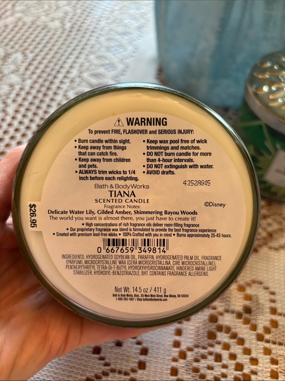 Bath & Body Works Princess Tiana and Merry Mistletoe 3-wick Candles - Picture 5 of 7